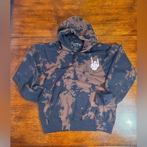 Bowery Supply Co Black and Brown Tie-Dye Hoodie